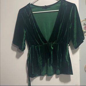 Forever21 Deep V velvet top